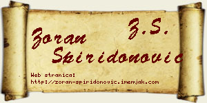 Zoran Spiridonović vizit kartica